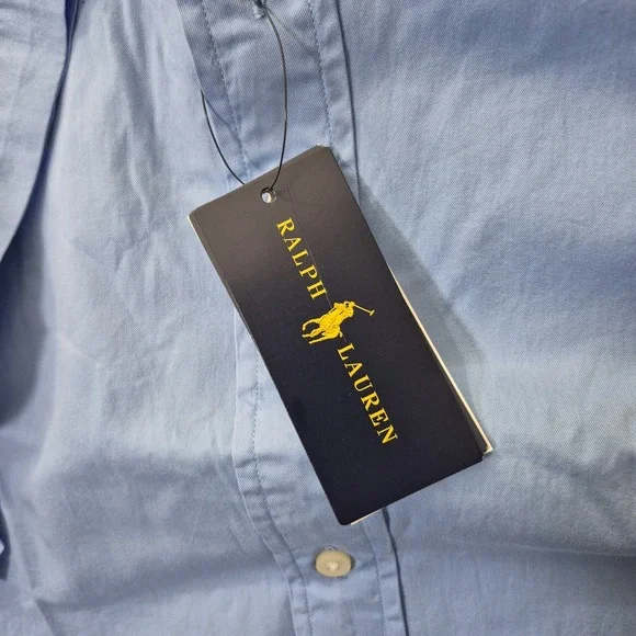 Polo Ralph Lauren Shirt Mens 3XB Blue Button Down Featherweight Twill Academia